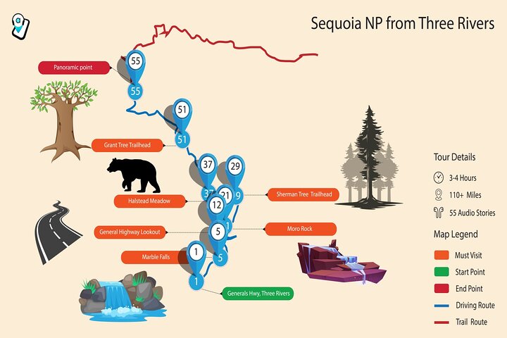 Sequoia & Kings Canyon NP Condução Autoguiada