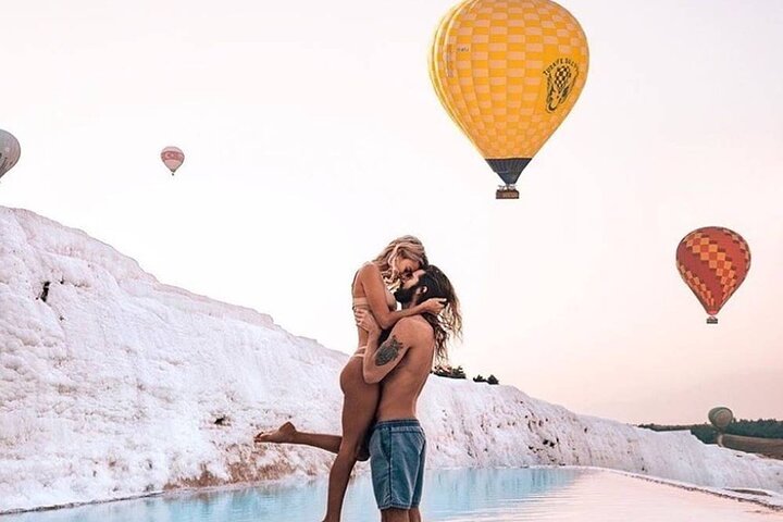 Excursão independente de Sarıgerme em Pamukkale com passeio de balão de ar quente