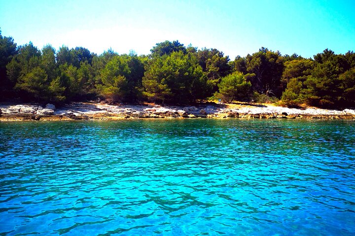 Passeio de barco privado nadar e relaxar em cristal azul Šibenik meio dia