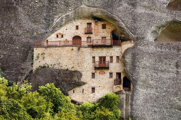 Meteora: Guidet solnedgangstur med klostre og grotter besøk