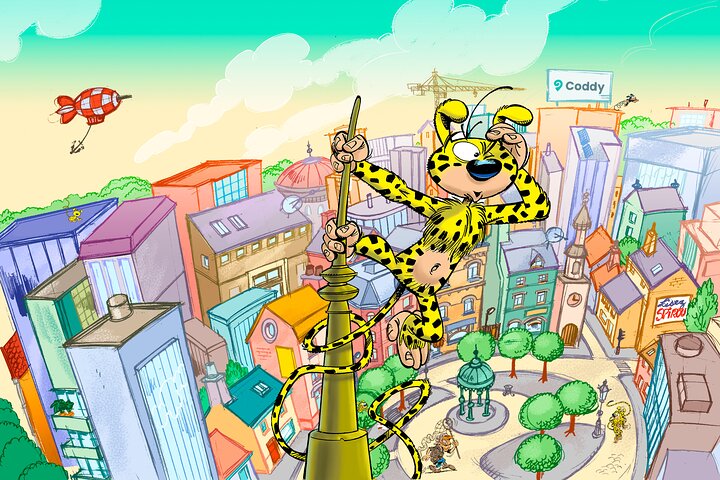 Jogo de fuga infantil na cidade de Liège Marsupilami