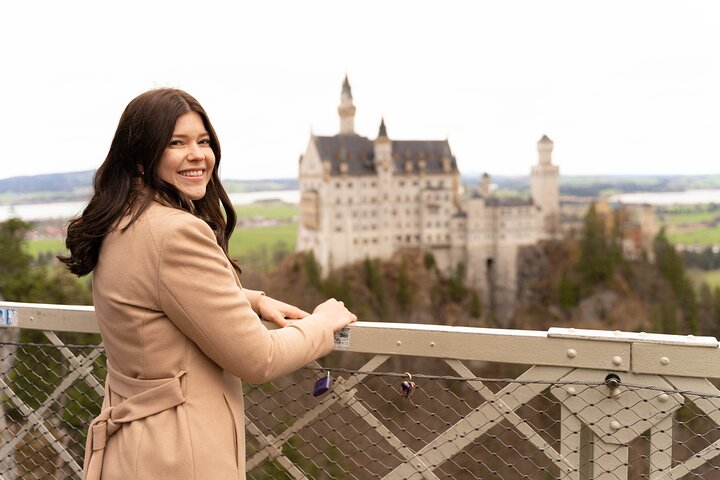 Sesión de fotos de pareja, boda y retratos en el Castillo de Neuschwanstein