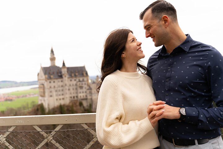 Sesión de fotos de pareja, boda y retratos en el Castillo de Neuschwanstein