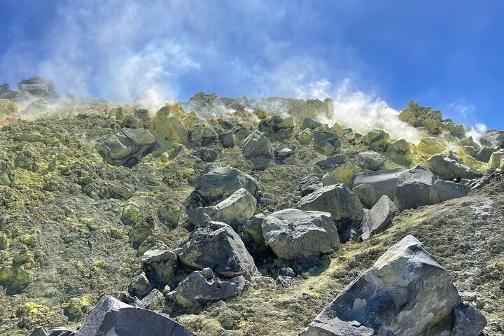 Tour privado de medio día en las fumarolas de azufre del volcán Sierra Negra