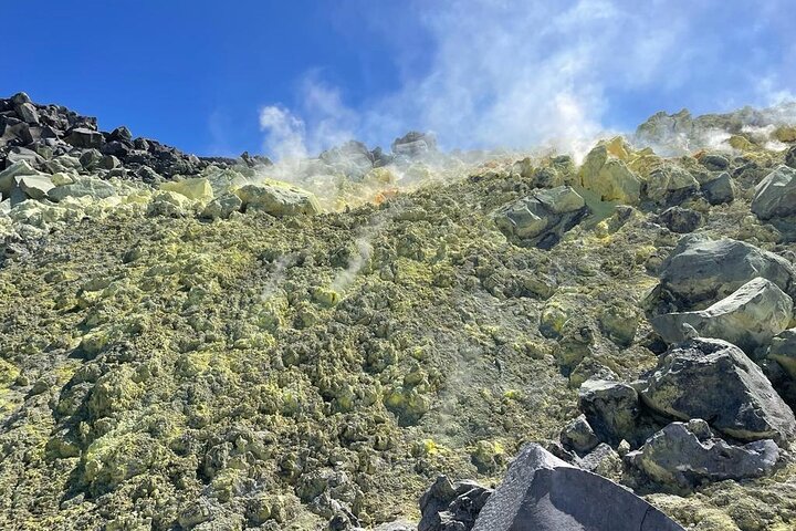 Tour privado de medio día en las fumarolas de azufre del volcán Sierra Negra