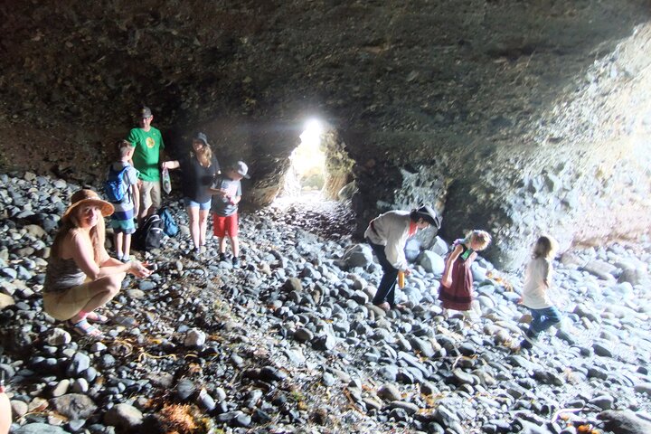 Passeggiata alla piscina di marea della grotta marina dei pirati a Dana Point