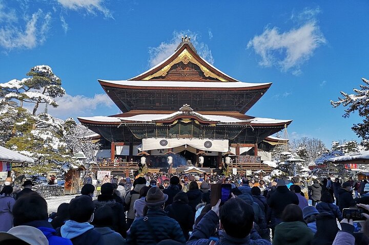 1-tägige private Schneeaffen-ZenkoJi-Tempel- und Sake-Verkostung durch Nagano