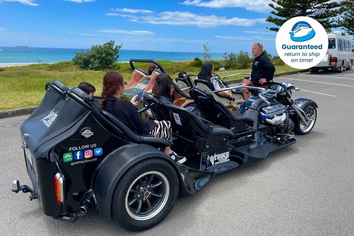 TAURANGA SHORE EXCURSION : V8 TRIKE - 1,5 timers by eller naturskjønne tur