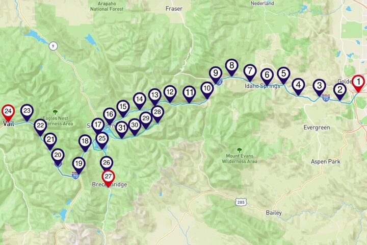 Breckenridge eller Vail–Denver Selvstyrt lydkjøretur
