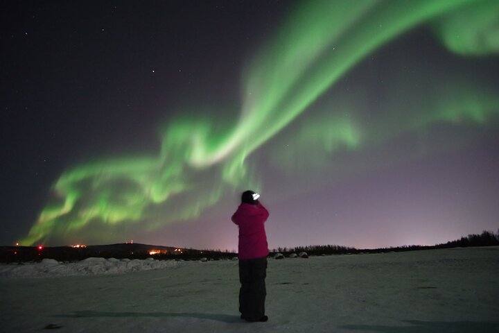 Aurora boreale (osservazione dell'aurora boreale) a caccia di fotografie a Fairbanks