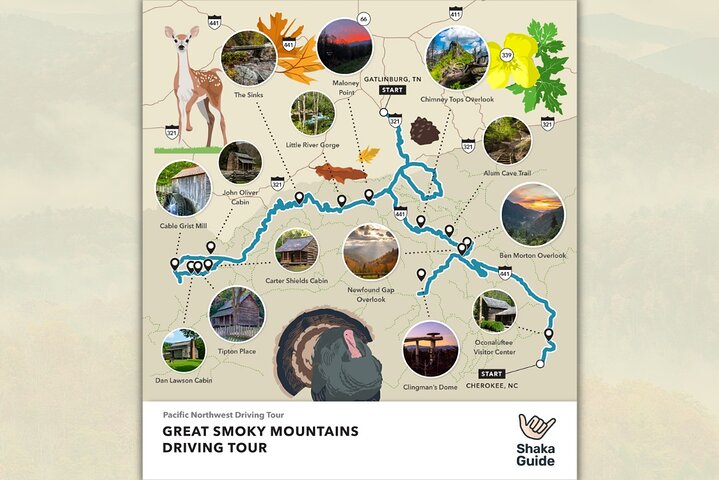 Tour audio autoguidato del Parco nazionale Great Smoky Mountains