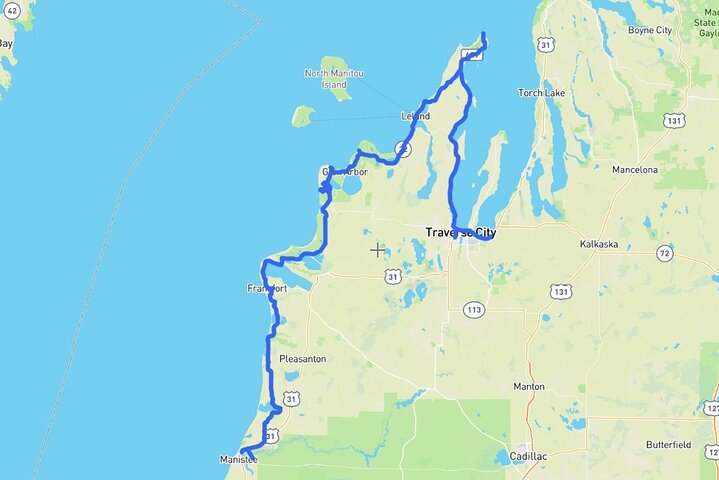 Selbstgeführte Audio-Fahrt in Michigan Lakeshore, M-22