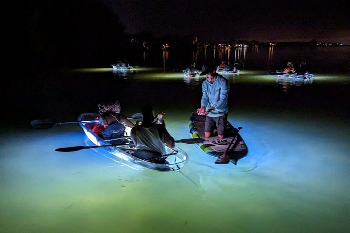 Siesta Key, FL - Clear Kayak LED Nachtglas Onderkant Tour