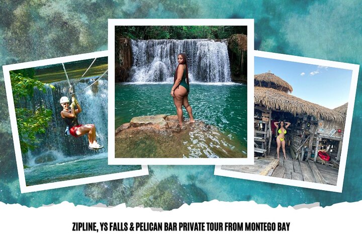 Zipline, YS Falls & Pelican Bar Privétour vanuit Montego Bay