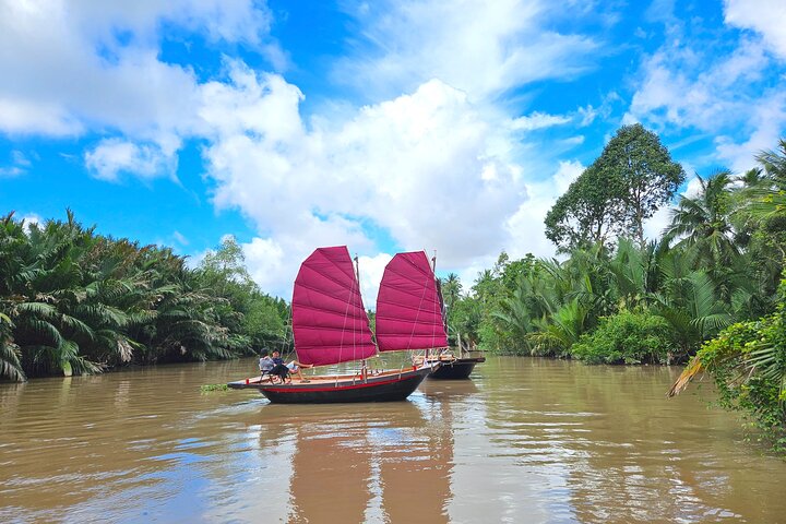 Mekong River Relaxing Crociera in barca a vela ai canali del cocco (1.5HRS)