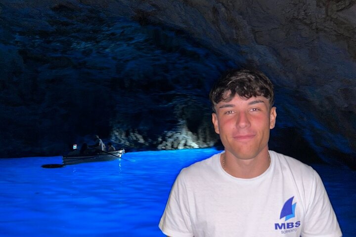 Capri Blue Grotto lille gruppe båd dagstur fra Sorrento