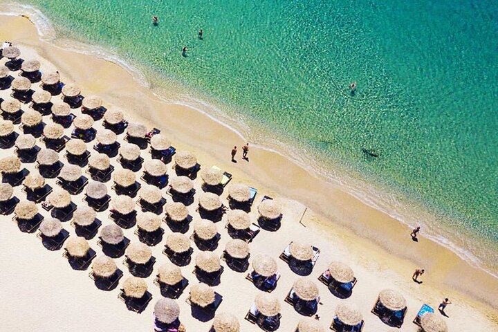 For cruiseskip: Strandflukt og fritid i Mykonos by