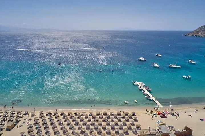 For cruiseskip: Strandflukt og fritid i Mykonos by