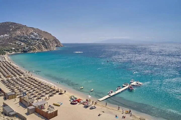 For cruiseskip: Strandflukt og fritid i Mykonos by