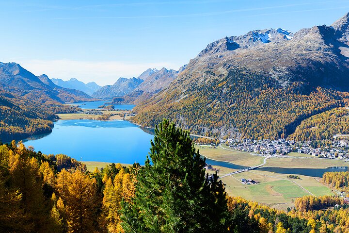St Moritz & Swiss Alps Day Trip with Bernina Red Train from Milan