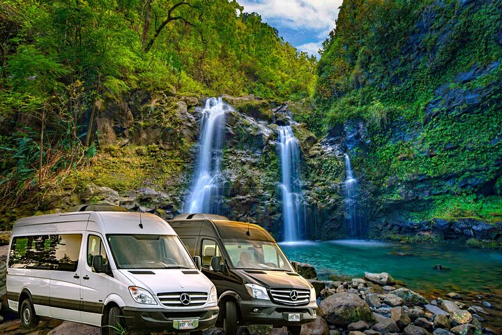 Maui: berømte vej til Hana vandfald og frokost af Mercedes Van