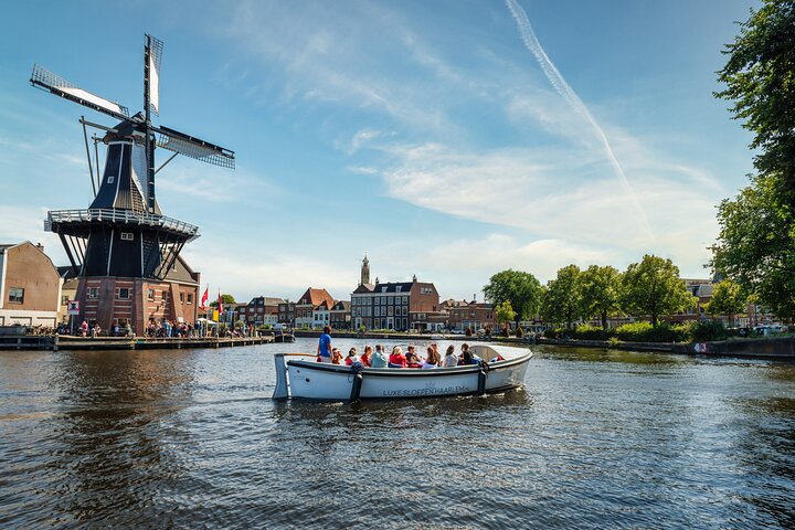 Crociera sul canale aperto di Haarlem con Guida Live (barca elettrica)