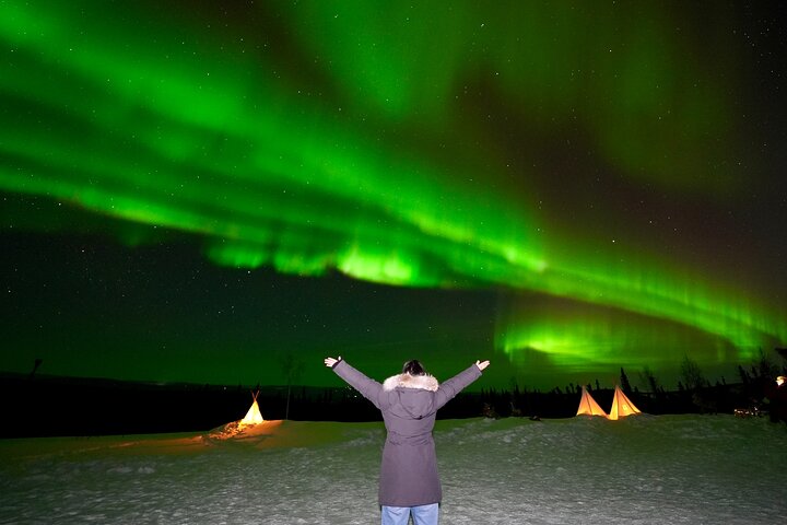 Mountaintop 360° Beste Alaskan hytte med fotografi @Aurora Camp