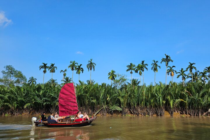 Mekong River Relaxing Crociera in barca a vela ai canali del cocco (1.5HRS)