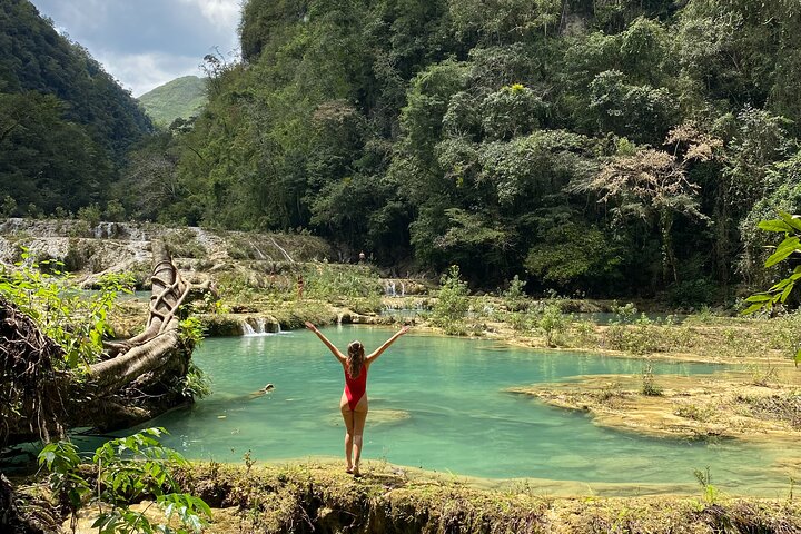 Geniet van de natuurlijke zwembaden van Semuc Champey + de Lanquin-grotten - Tour vanuit Coban