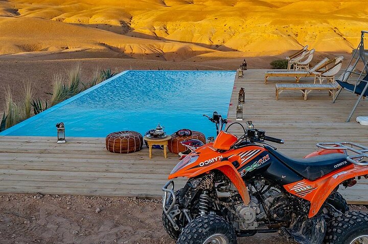 Agafay Desert Dinner Show with Quad Bike and Sunset Camel Ride