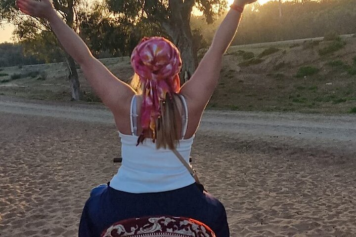 Agadir Camel rider lokal marknad med te dryck och kakor