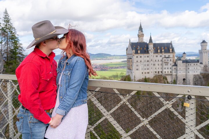 Sesión de fotos de pareja, boda y retratos en el Castillo de Neuschwanstein