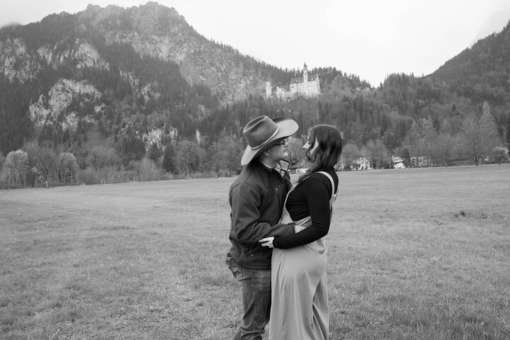 Sesión de fotos de pareja, boda y retratos en el Castillo de Neuschwanstein