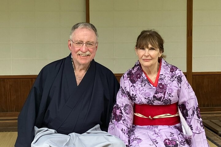 Chiba: Kimono og te seremoni på en historisk slottet hage