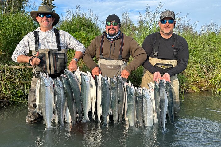 Mezza giornata di pesca al salmone in Alaska nella penisola di Kenai