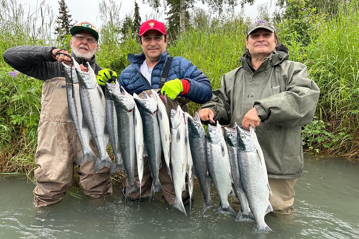 Mezza giornata di pesca al salmone in Alaska nella penisola di Kenai