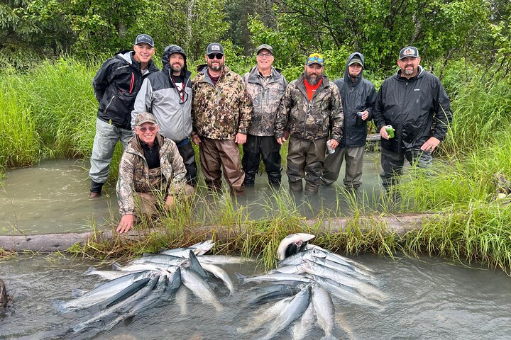 Mezza giornata di pesca al salmone in Alaska nella penisola di Kenai