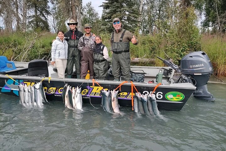 Mezza giornata di pesca al salmone in Alaska nella penisola di Kenai