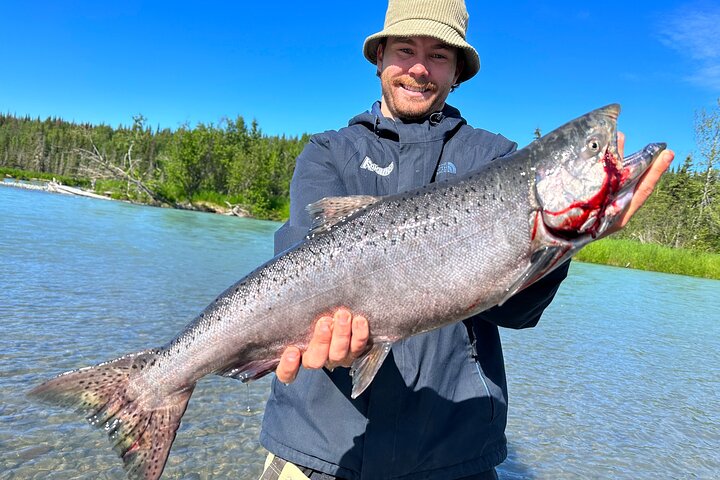Mezza giornata di pesca al salmone in Alaska nella penisola di Kenai