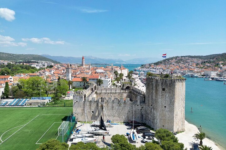 Trogir, Blue Lagoon, Excursion en bateau d'une demi-journée à Ciovo et vin depuis Split