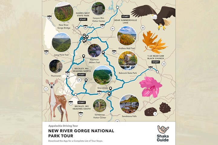 Tour audio guidato GPS autoguidato del New River Gorge National Park