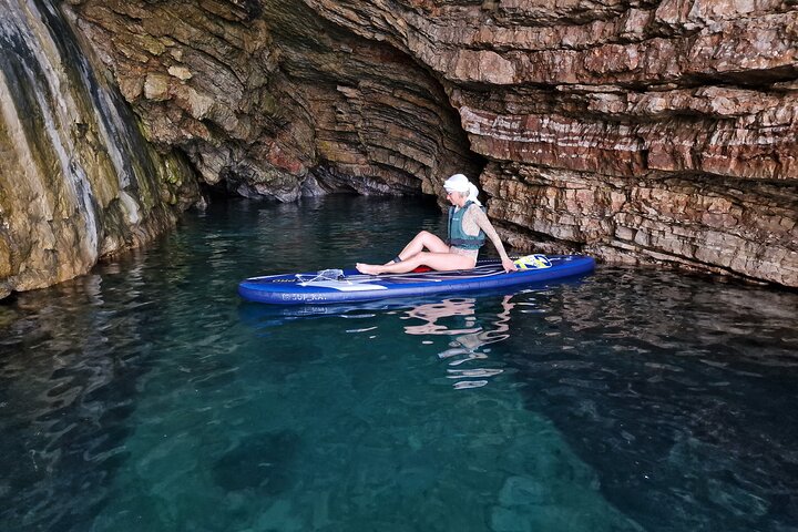 Small group kayaking tour from Budva to Sveti Nikola island caves