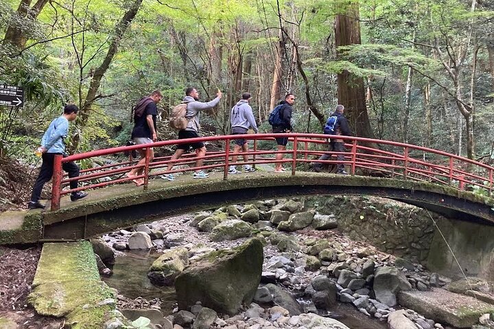 泉佐野市の犬鳴山で、日本旅館の温泉と会席料理付きプライベート登山トレッキング