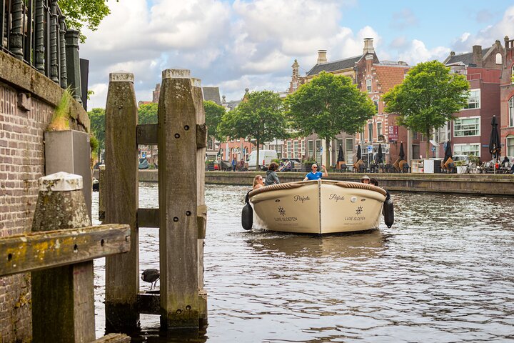 Crociera sul canale aperto di Haarlem con Guida Live (barca elettrica)