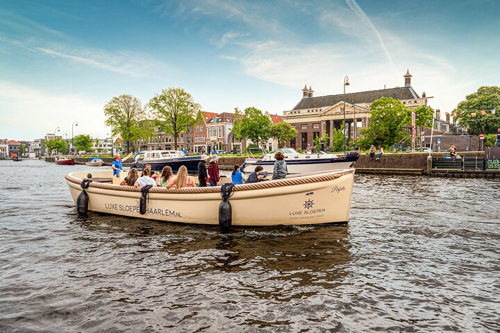 Crociera sul canale aperto di Haarlem con Guida Live (barca elettrica)