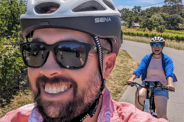 Tour guiado de día completo de cata de vinos en bicicleta eléctrica con almuerzo