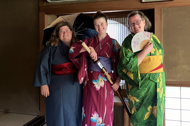 Chiba: Kimono og te seremoni på en historisk slottet hage