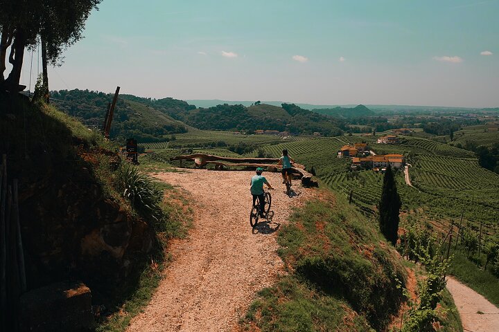 Valdobbiadene per e-bike door wijngaarden - Prosecco Hills UNESCO