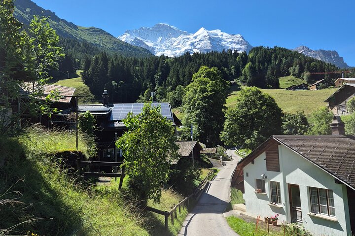 Gemakkelijke plattelandstocht in de Zwitserse Alpen - kindvriendelijk