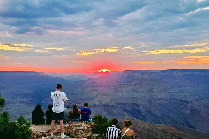 Grand Canyon South Rim Solnedgångstur med middag ingår